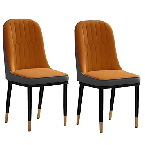 HBSSP wasserdichte Esszimmerstühle PU-Leder 2er-Set Gepolsterte Rückenlehne Mit Metallbeinen Für Lounge-Esszimmer Küche Schlafzimmer(Light Gray) von HBSSP