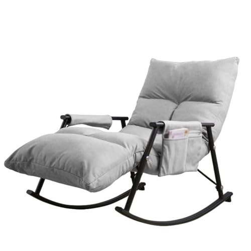 YXCUIDP Schaukelstuhl mit Gleiteffekt Loungesessel Wohnzimmer Mit Aufbewahrungstasche, Schaukelstuhl Fürs Schlafzimmer Mit Weicher Polsterung, Schaukelstuhl Aus Technischem Stoff(Beige+Black) von HBSSP