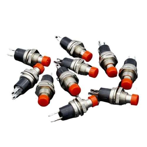 HBTSPJNT 10pcs NO Normally Open Momentary Spring Push Button Switches Red von HBTSPJNT