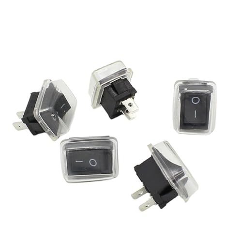 HBTSPJNT 5Pcs/Lot Black Push Button Switch 6A-10A 110V 250V 2Pin Snap-in On/Off Rocker Switch 21MM*15MM with Waterproof Cover Black HBTSPJNT 5Pcs/Lot Black Push Button Switch 6A-10A 110V 250V 2Pin Snap-in On/Off Rocker Switch 21MM*15MM with Waterproof Cover Black von HBTSPJNT