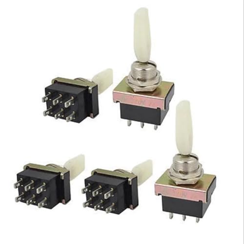 HBTSPJNT 5pcs AC 220V 3A DPDT On/Off/On 6 Pin Toggle Switches KN3-203B von HBTSPJNT