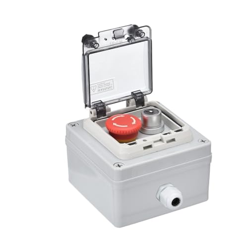 HBTSPJNT IP67 Waterproof Push Button Box ABS Lock Button E Stop Button for Indoor and Outdoor Electrical Communication Fire Equipment von HBTSPJNT