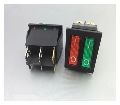 HBTSPJNT Red Green Illuminated SPST ON/Off Two Position 2 Gang Boat Rocker Switch 6 Pin KCD8 212N HBTSPJNT Red Green Illuminated SPST ON/Off Two Position 2 Gang Boat Rocker Switch 6 Pin KCD8 212N von HBTSPJNT