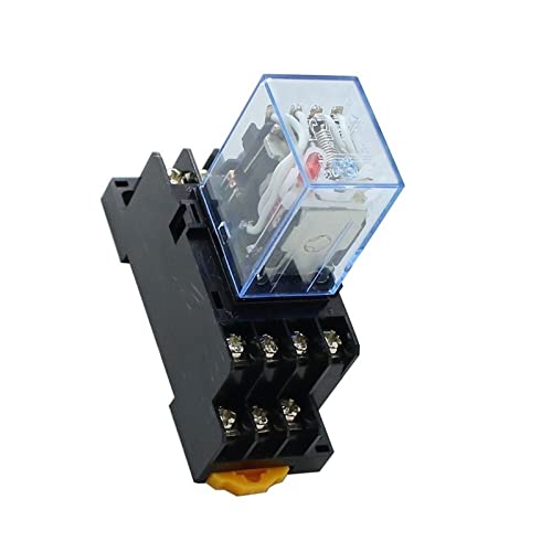 10PCS MY4NJ DC12V AC12V DC24V AC24V Coil 5A 4NO 4NC LED Indicator Power Relay DIN Rail 14 Pin Time Relay with Socket Base(Ac,380V) von HBW