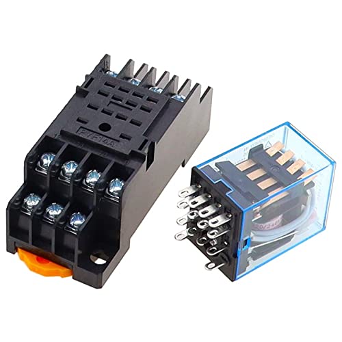 10Pcs MY4NJ Electronic Mini Electromagnetic Relay 5A 14PIN 4DPDT with PYF14A Socket Base DC/AC 12V 24V 36V 48V 110V 220V(Ac,12V) von HBW