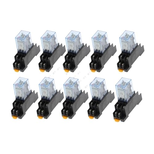 10pcs MY2P HH52P MY2NJ 12V 24V DC 36V 380V 110V 220V AC coil purpose DPDT relay with socket base(AC 24V) von HBW