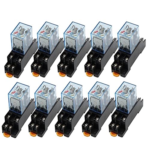 10set/lot MY2NJ Coil DPDT Electromagnetic Power Relay with Socket Base, 8 Pin DC/AC 12V 24V 36V 110V 220V 380V(Dc,380V) von HBW