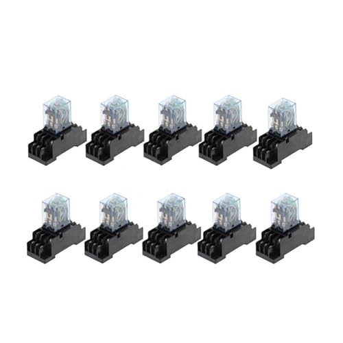 10sets MY3NJ HH53P DC 12V 24V 110V 220V AC Coil Power Relay Purpose Relays 11 Pins 5A with PYF11A Socket Base(DC 24V) von HBW
