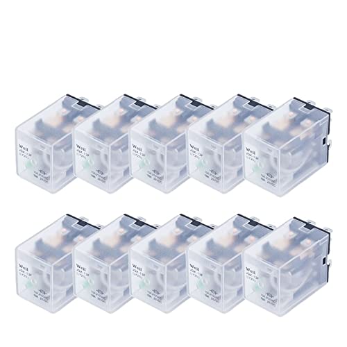 20 Set DC 12V 24V 36V 48V 110V 220V Coil Power Relay LY2NJ DPDT 8 Pin HH62P JQX-13F with Socket Base(DC 24V) von HBW