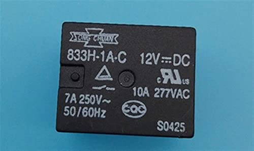 5PC 833H-1A-C-12VDC 833H-1A-C-DC12V 833H-1A-C-DC24V 833H-1A-C-24VDC 10A 4PINS 12VDC 24VDC Power Relay(833H-1A-C-24VDC) von HBW