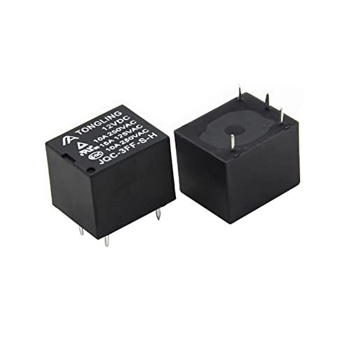 5PCS Relay 12V 4/5Pins T73 Small Normally Open Black Electromagnetic 10A JQC-3FF-S-H/Z(5 Pin Z,5PCS 6V) von HBW