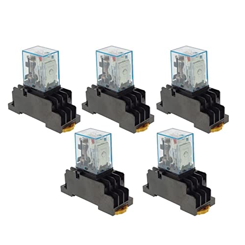 5Pcs Relay MY4NJ AC 12V 24V 36V 48V 110V 220V 380V Small Relay 5A 14PIN Coil DPDT with Socket Base(AC 12V) von HBW
