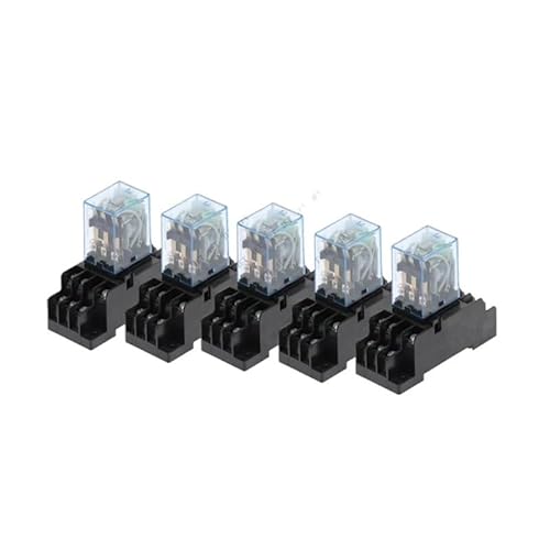 5Sets Electromagnetic Coil DPDT Power Relay MY3NJ 11Pins HH53P DC12V 24V AC 110V 220V Miniature Relay With PYF08A Base(DC 36V) von HBW