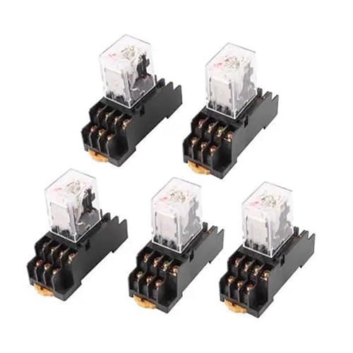 AC 24V Coil 4PDT 14 Pin Red LED Purpose Power Relay 5 Pcs w Socket von HBW