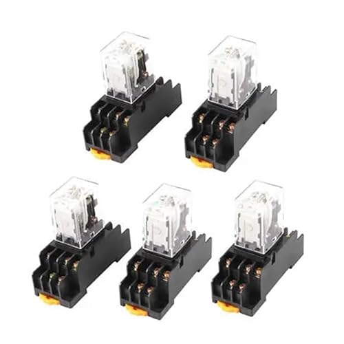 DC 12V Coil Green Indicator Lamp 3PDT 11 Pins Power Relay 5 Pcs + Socket Base von HBW