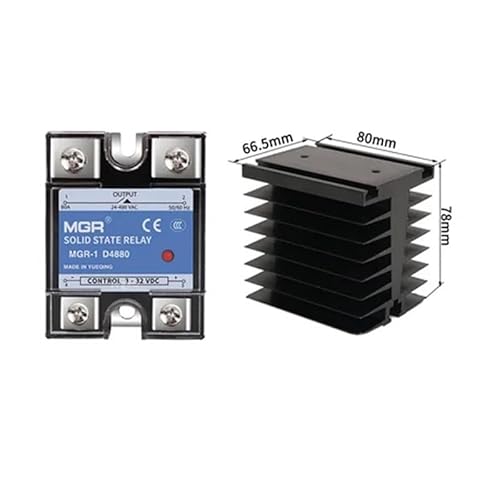 MGR-1 D4880/SSR-80A Single phase solid state relay DC Control AC Input 3-32VDC Control Output 24-480VAC Relay(Relay and heat sink-03) von HBW