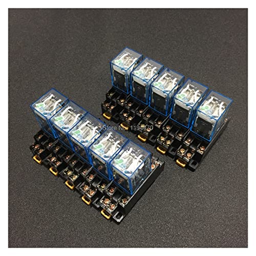 Relay 10sets LY2NJ DC 12V 24V 110V 220V AC Coil Power Relay Miniature 8 Pin DPDT 10A LY2N-J HH62P JQX-13F LY2 with PTF08A Socket Base(AC 220V) von HBW