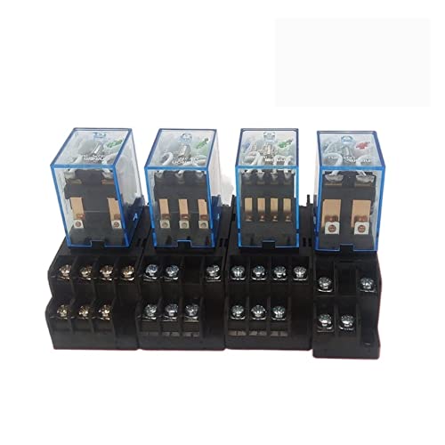 Relay 1PCS,8-11-14 Pin,Small Electromagnetic Intermediate Relay,AC 10A 250V,Coil,DPDT,with Socket Base,with Indicator Light(Ly4nj 14 Pin,DC 220V) von HBW