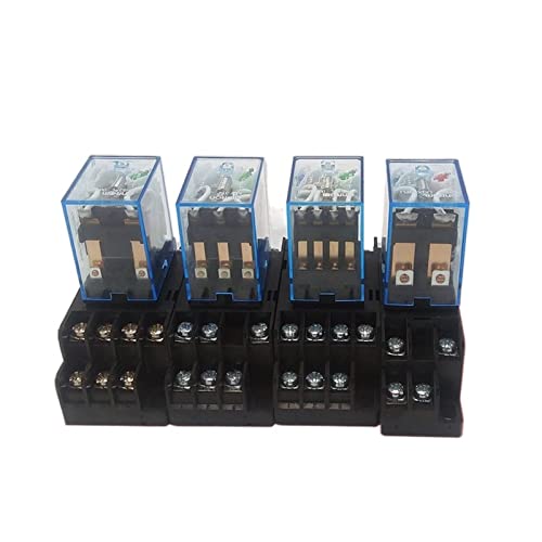 Relay 1PCS,8-11-14 Pin,Small Electromagnetic Intermediate Relay,AC 5/10A 250V,Coil,DPDT,with Socket Base,with Indicator Light(My4nj 14 Pin,AC 24V) von HBW
