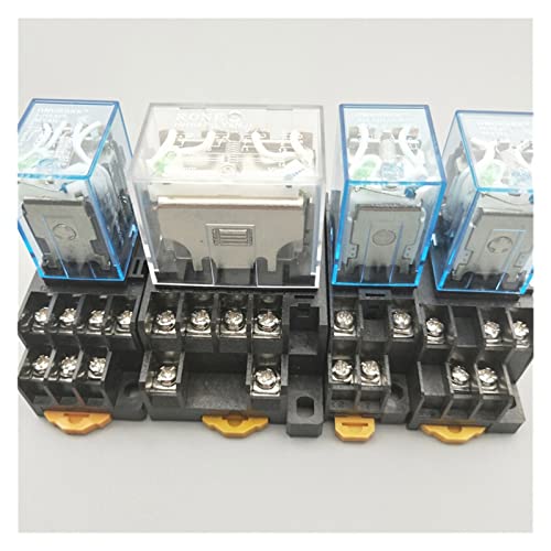 Relay 1Pc LY4NJ HH64P AC 110V 220V DC 12V DC 24V 14PIN 10A Silver Power Relay Coil 4PDT with Socket Base(DC12V) von HBW