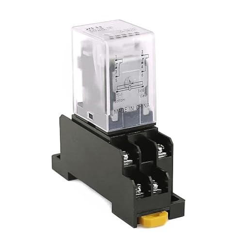 Relay 1Set 12V 24V DC 110V 220V AC Coil Power Relay LY2NJ DPDT 8 Pin HH62P JQX-13F with Socket Base(Dc,24V) von HBW