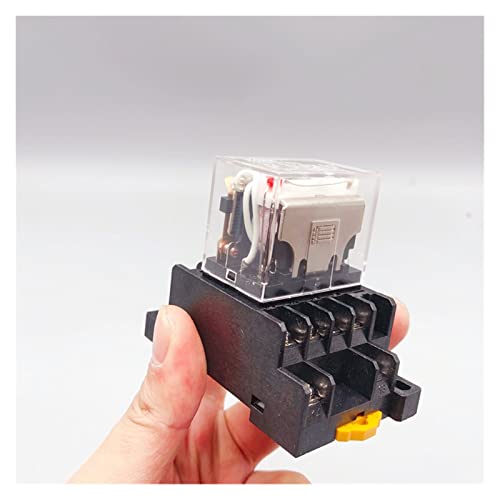 Relay 1pcs Silver Small electromagnetic Intermediate Relay LY4NJ HH64P AC 220V DC 12/24V 14pin 4Z with Socket Base AC 10A 250V(DC12V) von HBW