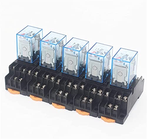 Relay 5set MY3 HH53P MY3NJ Mini Coil Power Relay 11pin 3NO 3NC LED Lamp 5A AC 110V 220V DC12V 24V with Socket(AC110V) von HBW