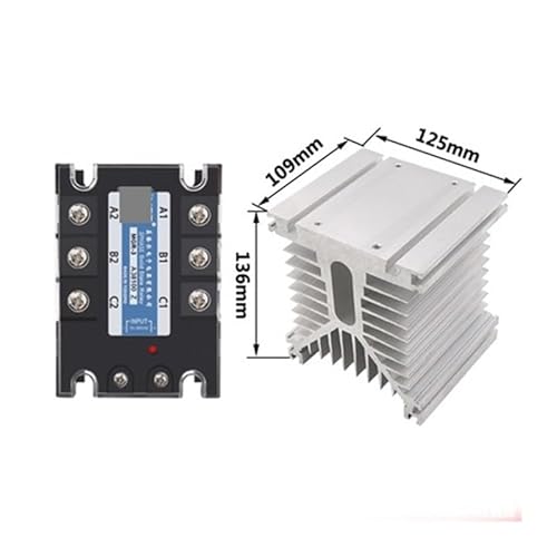Solid state relay A38100Z TSR-100AA 100A 380VAC 70~280VAC AC-AC Three phase solid state relay(Relay and heat sink-01) von HBW
