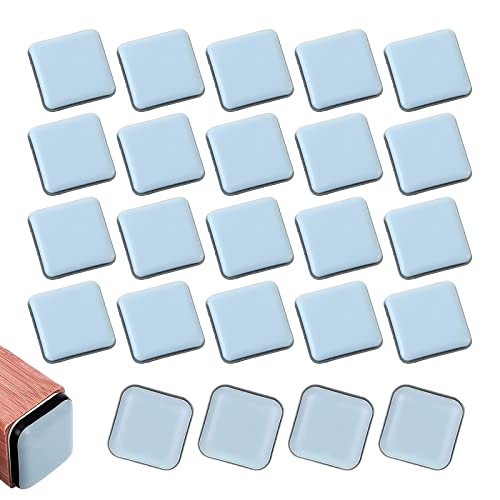 24 Stück Teflongleiter Selbstklebend PTFE Teflon Quadrat Selbstklebende Möbelgleiter Möbel Bewegen Pads für Stühle Tische und Auch Kleiderschränke von HBYMYDA