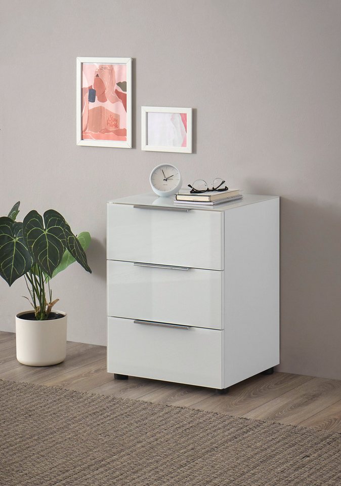 HBZ Nachtkommode Santorin Nachtkonsole, BxHxT 45x61x40 cm (1 St), Breite 45cm, Softclose für Schubkästen, Melaminbeschichtung von HBZ