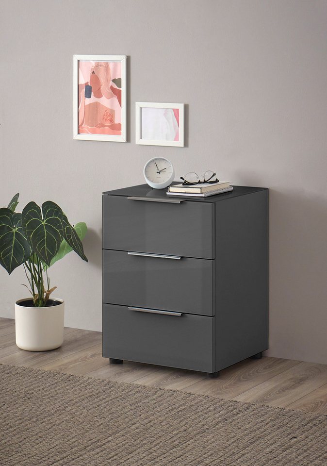 HBZ Nachtkommode Santorin Nachtkonsole, BxHxT 45x61x40 cm (1 St), Breite 45cm, Softclose für Schubkästen, Melaminbeschichtung von HBZ