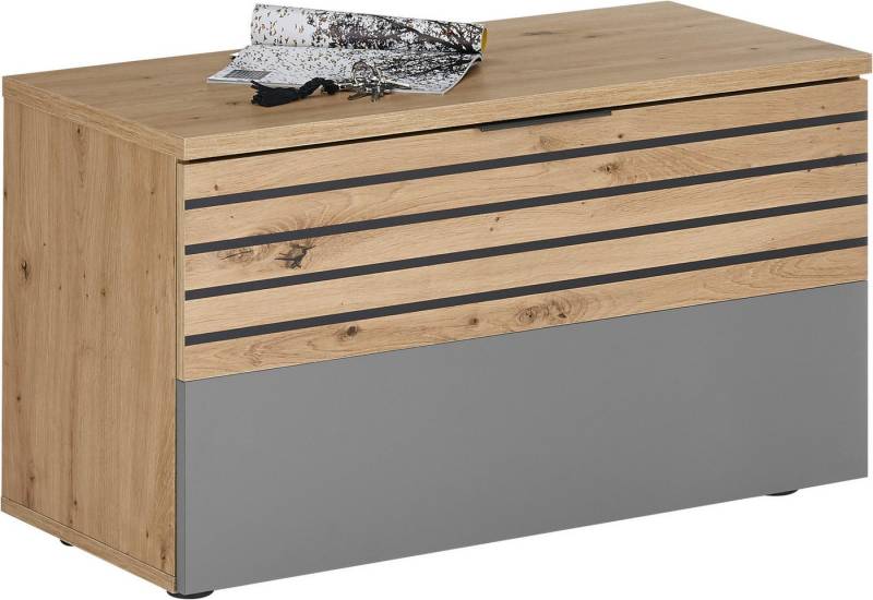 HBZ Schuhbank Milan Garderobenbank, BxHxT 85x45x38 cm (1-St), Mit 1 Klappe und 2 Fächer, belastbar bis 50 kg von HBZ