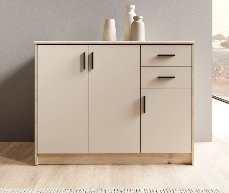 HBZ Sideboard Nelly Kommode, BxHxT 109x86x50cm (1 St), Breite 109cm, Einlegeböden verstellbar, foliert von HBZ