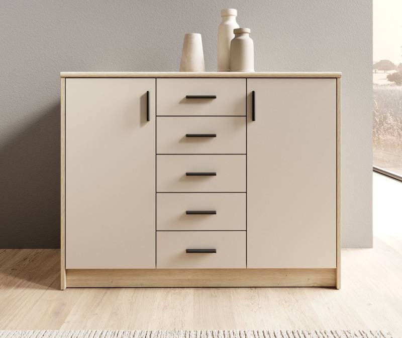 HBZ Sideboard Nelly Kommode, BxHxT 109x86x50cm (1 St), Breite 109cm, Einlegeböden verstellbar, foliert von HBZ