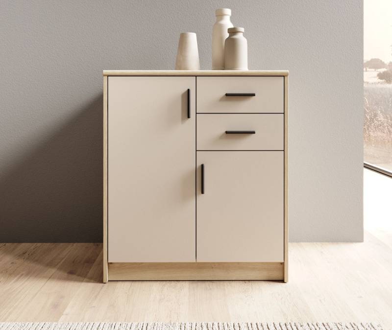 HBZ Sideboard Nelly Kommode, BxHxT 74x86x50cm (1 St), Breite 74cm, Einlegeböden verstellbar, foliert von HBZ