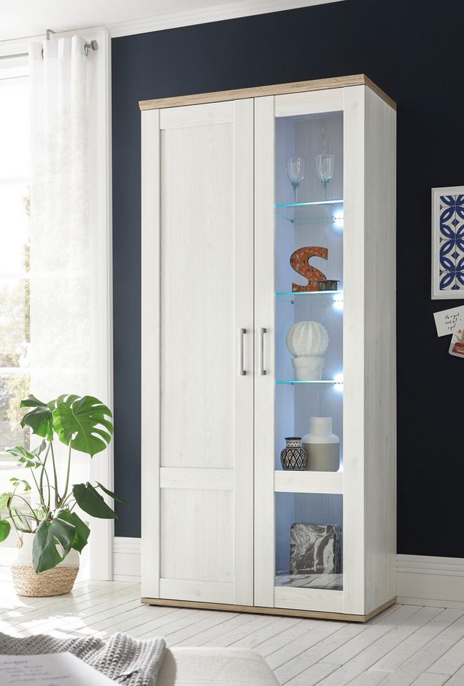 HBZ Vitrine Romance (1-St) mit LED-Beleuchtung, Vitrinenschrank im Landhausstil von HBZ