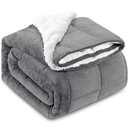 HBselect Gewichtsdecke Therapiedecke Sherpa Weighted Blanket Oeko-TEX® 100 Standard beschwerte Flauschige Decke, Füllmaterial von Premium Glaskügelchen, Schlaftiefe zu verbessern von HBselect