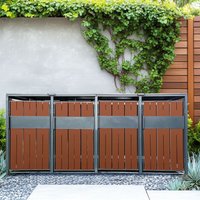4er Mülltonnenbox für max. 4x 240 L Mülltonnen aus Stahl - Anthrazit von HC Garten & Freizeit