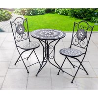 HC Freizeit & Garten Mosaik 3 tlg mit Tisch Ø 60 cm & 2 Stühlen ORIENT mehrfarbig von HC Garten & Freizeit