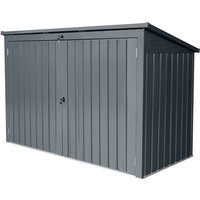 3er Mülltonnenbox mit aufklappbaren Dach mit Schloss - Anthrazit von HC Garten & Freizeit