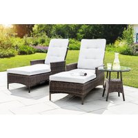 HC Garten & Freizeit 3tlg. Sonnenliegen-Set mit Tisch von HC Garten & Freizeit