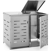 2er Mülltonnenbox aus Edelstahl, ca. 138 x 115 x 77,5 cm - Silber von HC Garten & Freizeit