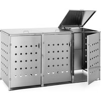 3er Mülltonnenbox Raute aus Edelstahl, ca. 207 x 77,5 x 115 cm - Silber 3er Mülltonnenbox Raute aus Edelstahl, ca. 207 x 77,5 x 115 cm - Silber von HC Garten & Freizeit