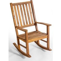 Schaukelstuhl mit hoher Rückenlehne aus Akazienholz, ca. 70 x 92 x 116 cm - Braun von HC Garten & Freizeit