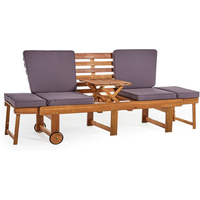 Multifunktionsbank "Rügen" mit Rollen aus massivem Akazienholz, ca. 202/180 x 65,5 x 87 cm Multifunktionsbank "Rügen" mit Rollen aus massivem Akazienholz, ca. 202/180 x 65,5 x 87 cm von HC Garten & Freizeit