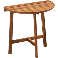 Klappbarer Beistelltisch halbrund aus Akazienholz, ca. 70 x 43,5 x 71 cm - Braun von HC Garten & Freizeit