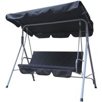 Hollywoodschaukel mit verstellbaren Dach & Armlehne, ca. 170 x 110 x 151 cm - Anthrazit von HC Home & Living