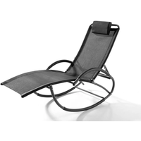 Schaukelliege mit Kissen verstellbar, ca. 177-143 x 63 x 64-106 cm - Schwarz/Anthrazit von HC Home & Living