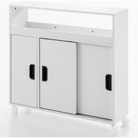 Nischenschrank mit Rollen fürs Bad, ca. 70 x 20 x 71 cm - Weiß von HC Home & Living