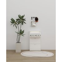 Schuhschrank mit drei Ebenen, ca. 59 x 105 x 17 cm - Weiß von HC Home & Living